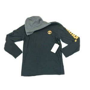 Timberland Youth Black Pullover Hoodie Long-sleeve Jacket Size Large New